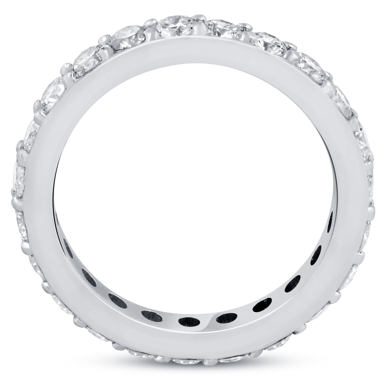 1 1/2 ct Diamond Eternity Ring 14k White Gold Common Prong Stackable Band