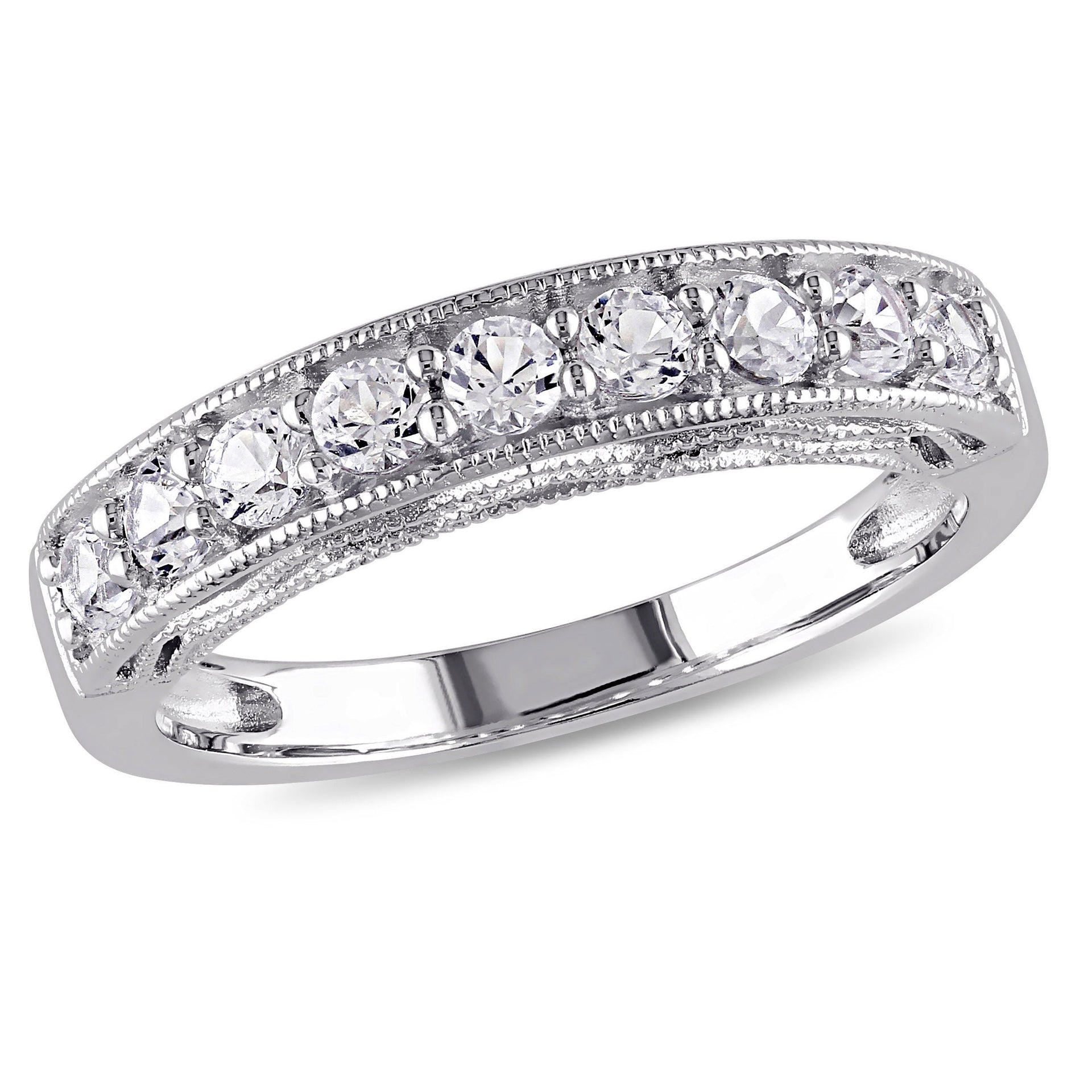 Mimi & Max 4/5ct TGW Created White Sapphire Anniversary Band in Sterling Silver