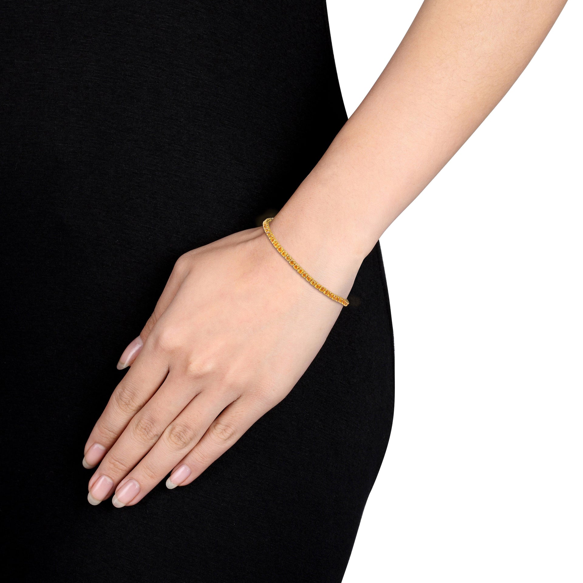 Mimi & Max 4 1/10ct TGW Madeira Citrine Tennis Bracelet Yellow Silver-7.25 in
