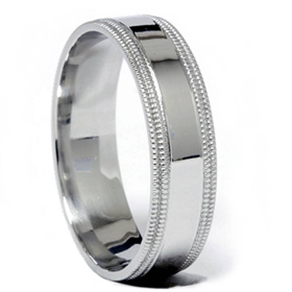 Double Milgrain Wedding Band 950 Platinum Size Selectable