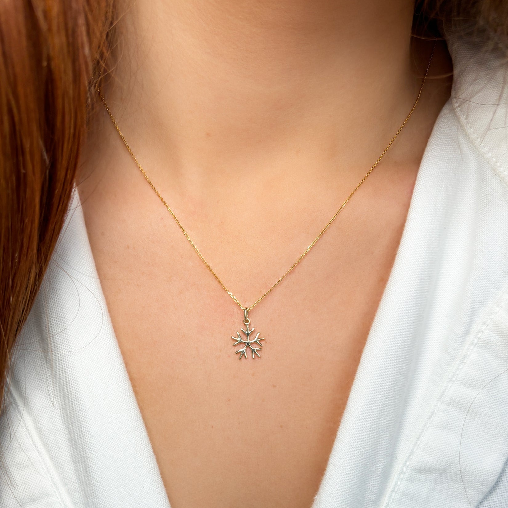 Mini Gold Snowflake Charm