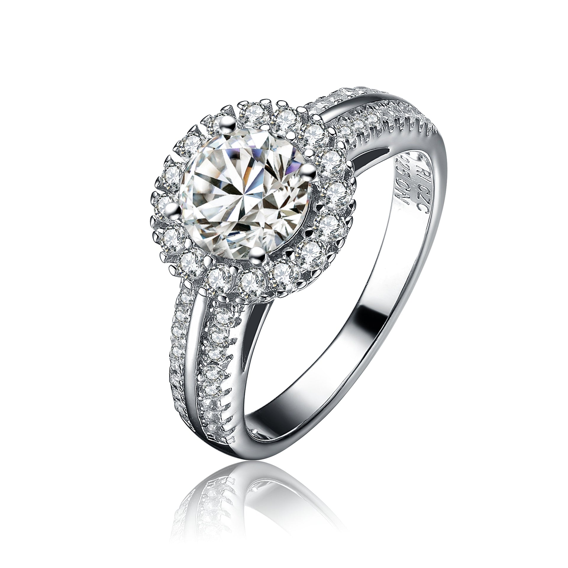 Sterling Silver Cubic Zirconia Circle Solitaire Ring