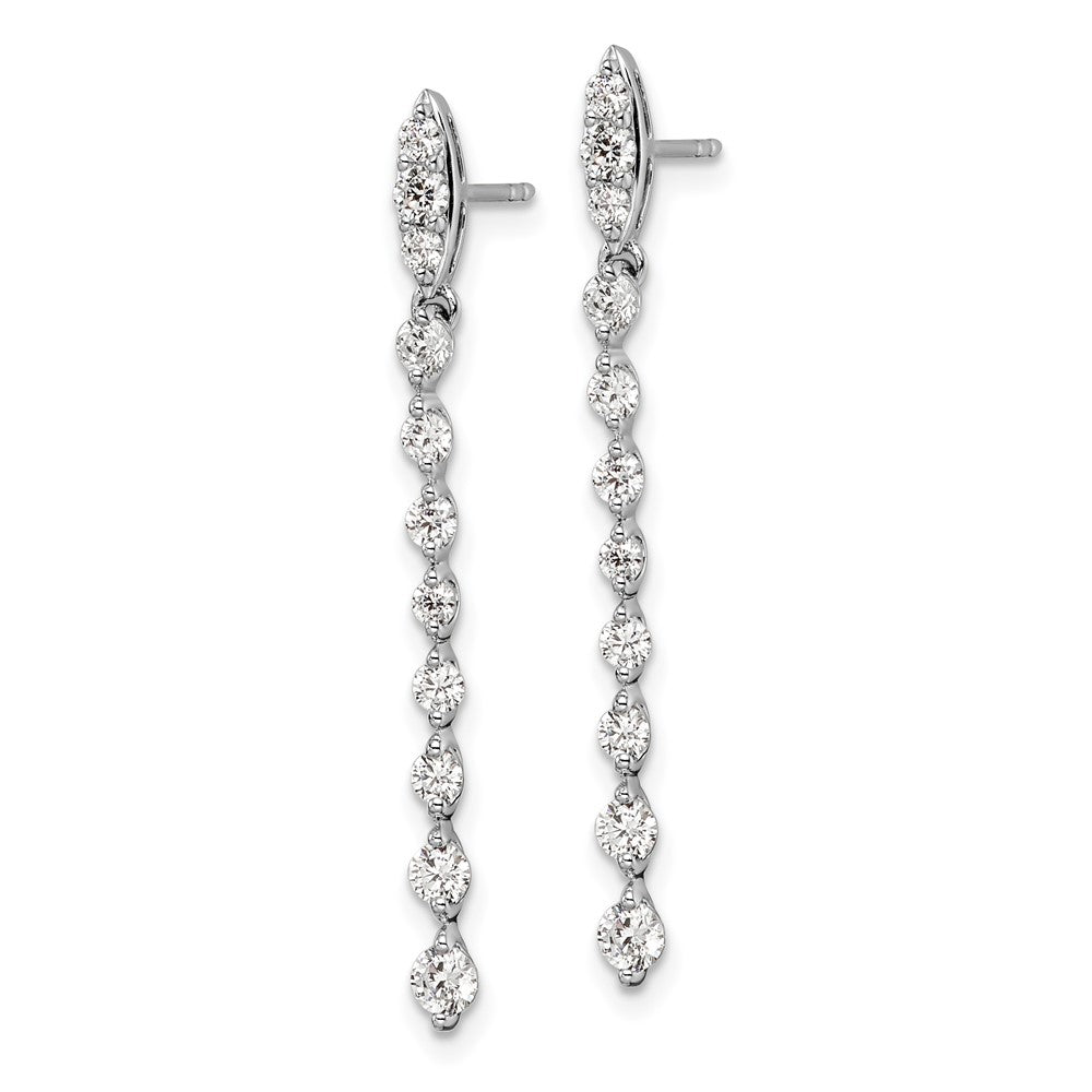 14K White Gold 1 CT Lab Grown Diamond Dangle Earrings VS Clarity G-H Color
