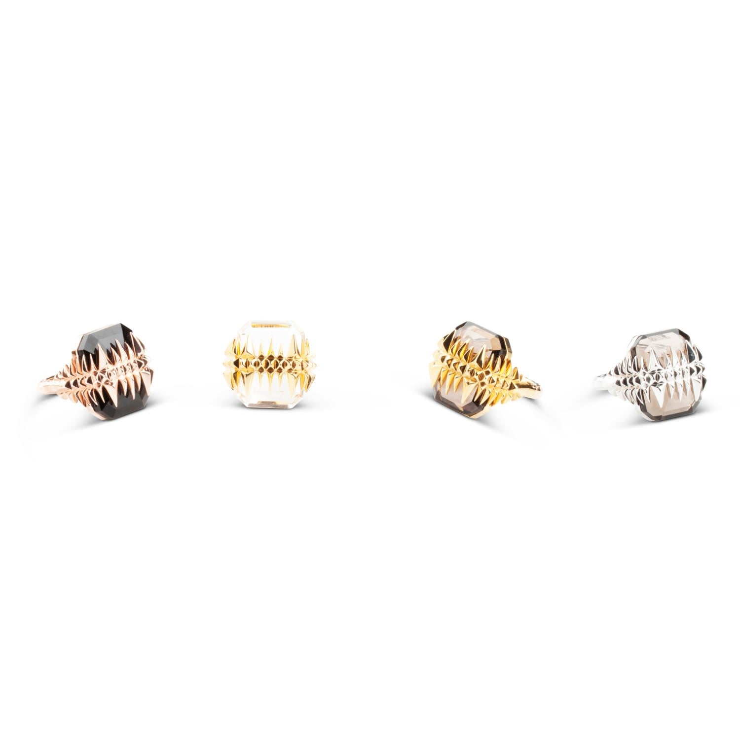 Black Sea Glacier Ring Silver Smoky Topaz