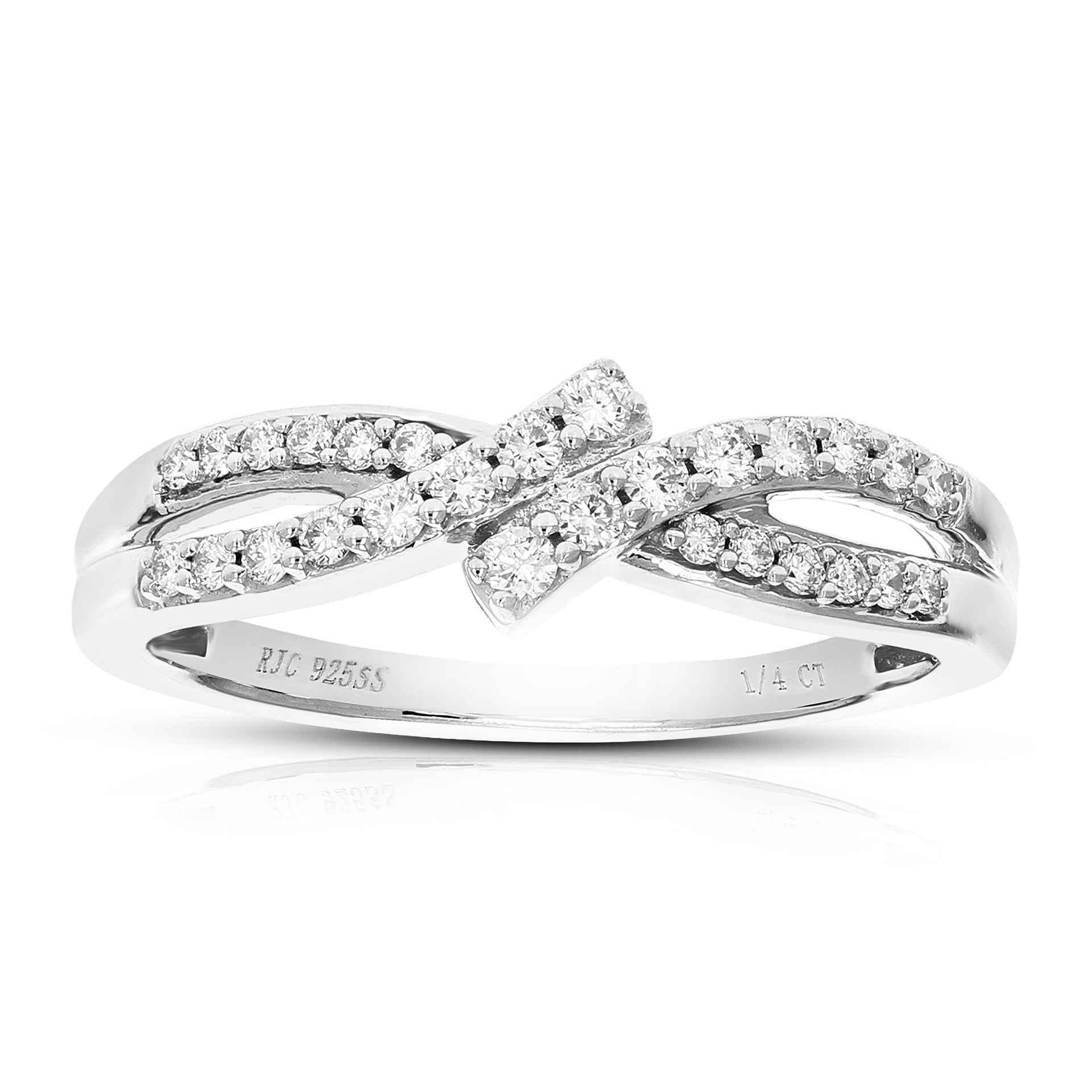 1/4 cttw Round Cut Lab Grown Diamond .925 Sterling Silver Engagement Ring .925 Sterling Silver Prong Set