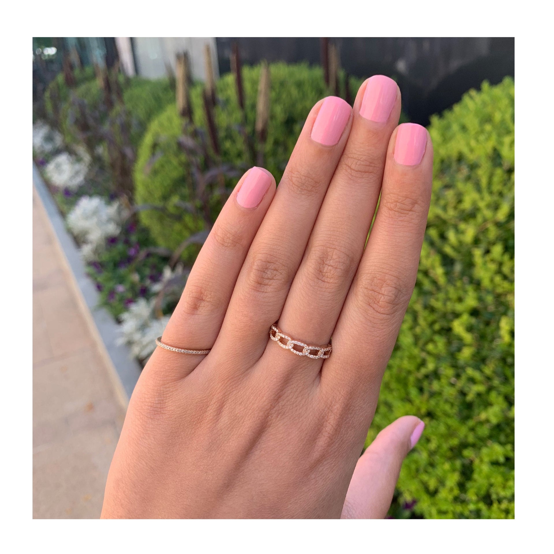 14k Gold & Diamond Link Ring