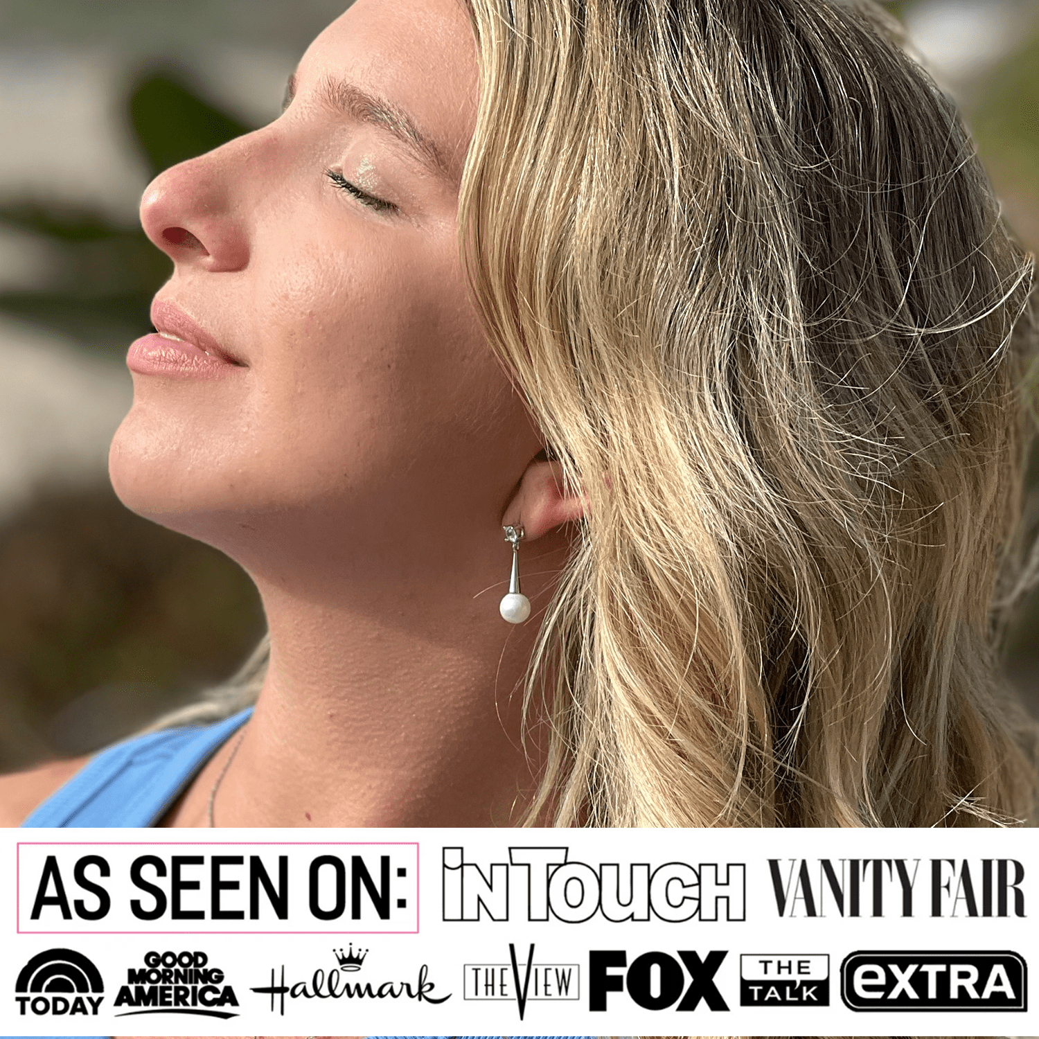 Tatum 18k White Gold Plated Pearl Dangling Stud Earrings with Swarovski Crystal