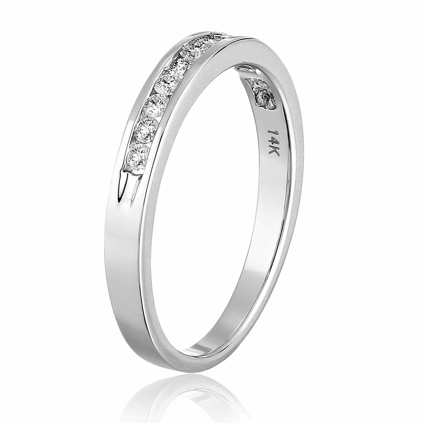 1/4 Cttw Classic Diamond Wedding Band 14K Gold Channel Set Round
