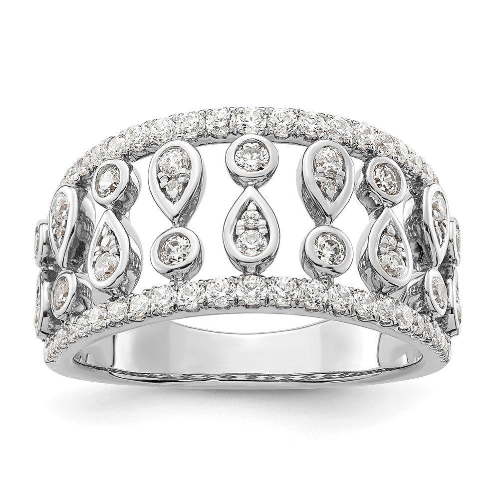 14k White Gold Lab Grown Diamond Wedding Band Ring 3/4ct Clarity- VS Color- G-H