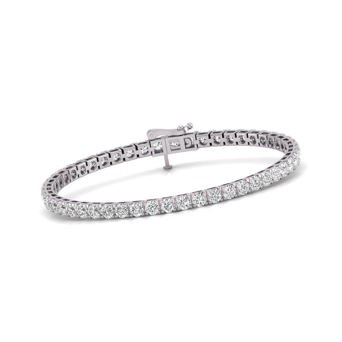 Diana M Lab 5 Carat TW Diamond Tennis Bracelet in 14K White Gold