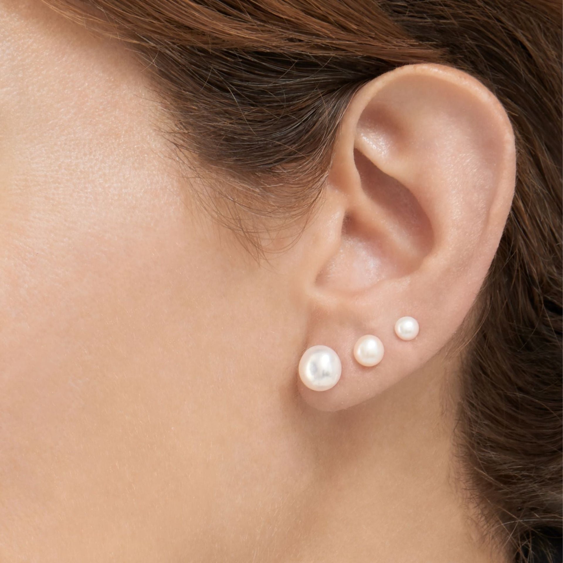 Adornia Freshwater Pearl Stud Set gold