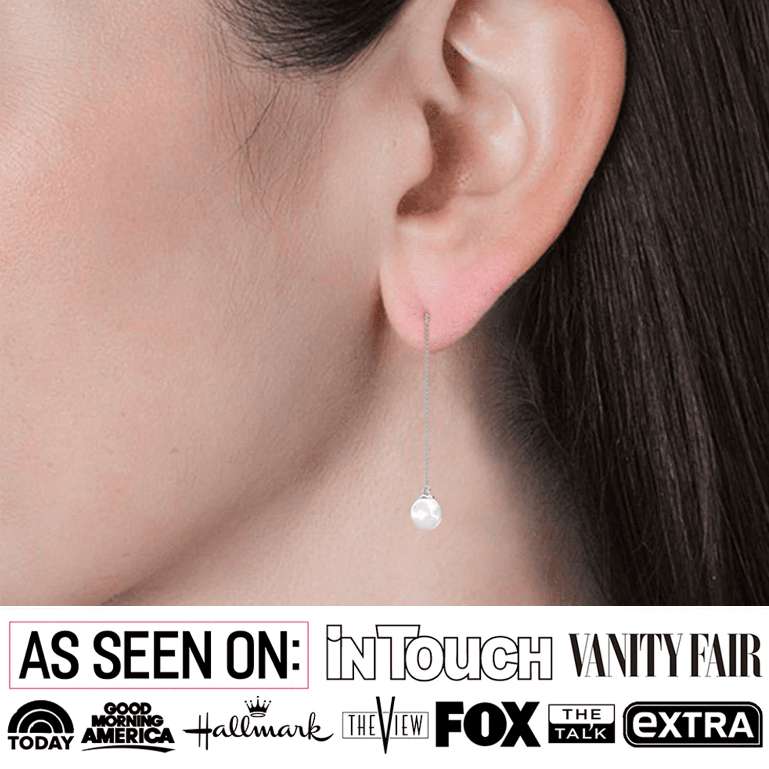 Aspen 18k White Gold Plated Dangle Earrings with Shell Pearls