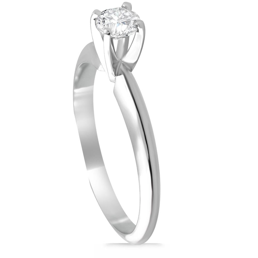 1/4 ct Solitaire Round Cut Diamond Platinum Engagement Ring