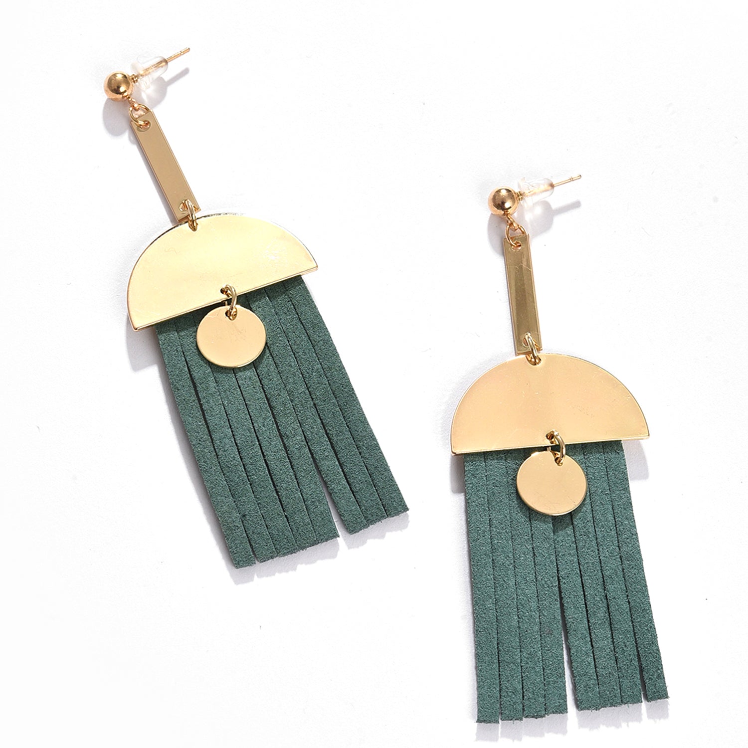 Green Color Gold Plated Designer Stud For Women's