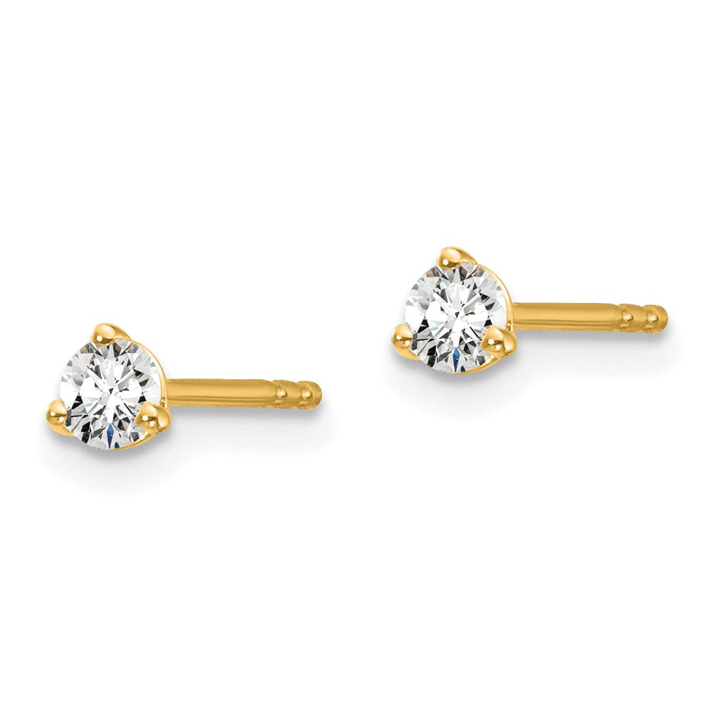 14k Yellow Gold 1/5 CT Round Lab Grown Diamond Stud Earrings VS Clarity G-H Color