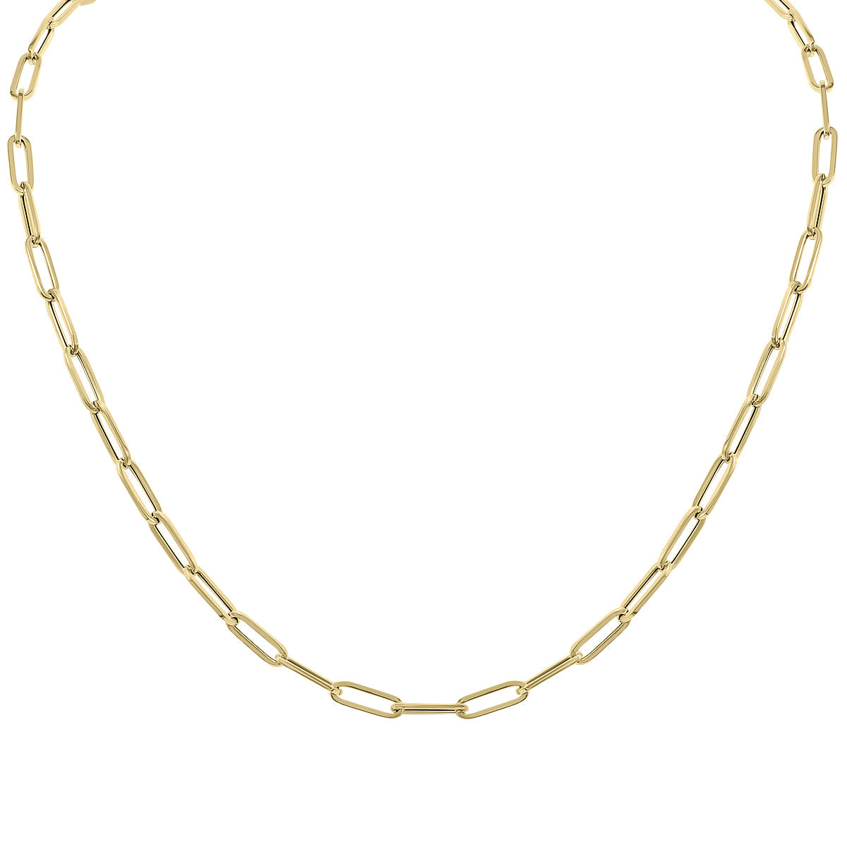 14K Yellow Gold 4.2Mm Lite Paperclip Necklace With Lobster Clasp - 20 Inch