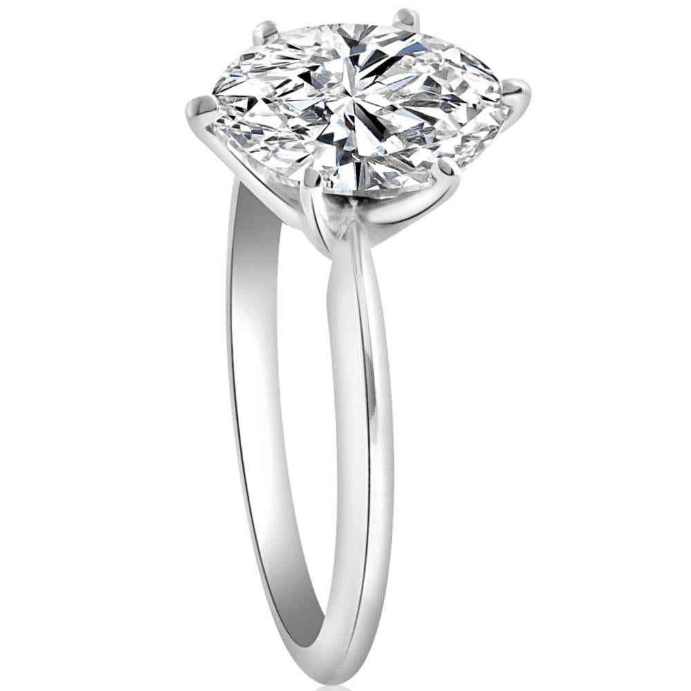 2 ct Platinum Oval Diamond 6-Prong Solitaire Engagement Ring Lab Grown