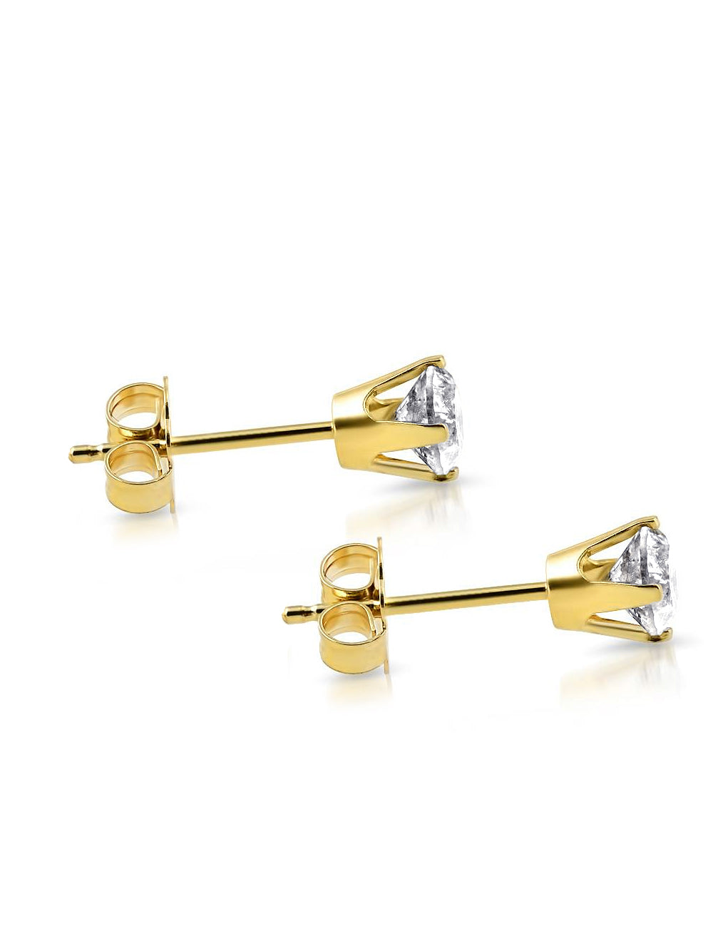 1 CT. T.W. Genuine White Diamond Studs 14K White or Yellow Gold