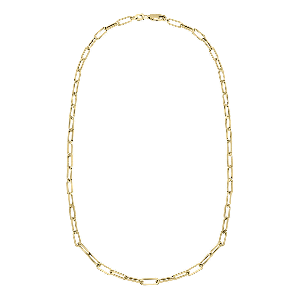 14K Yellow Gold Dainty Paperclip Necklace With Lobster Clasp - 16 Inch