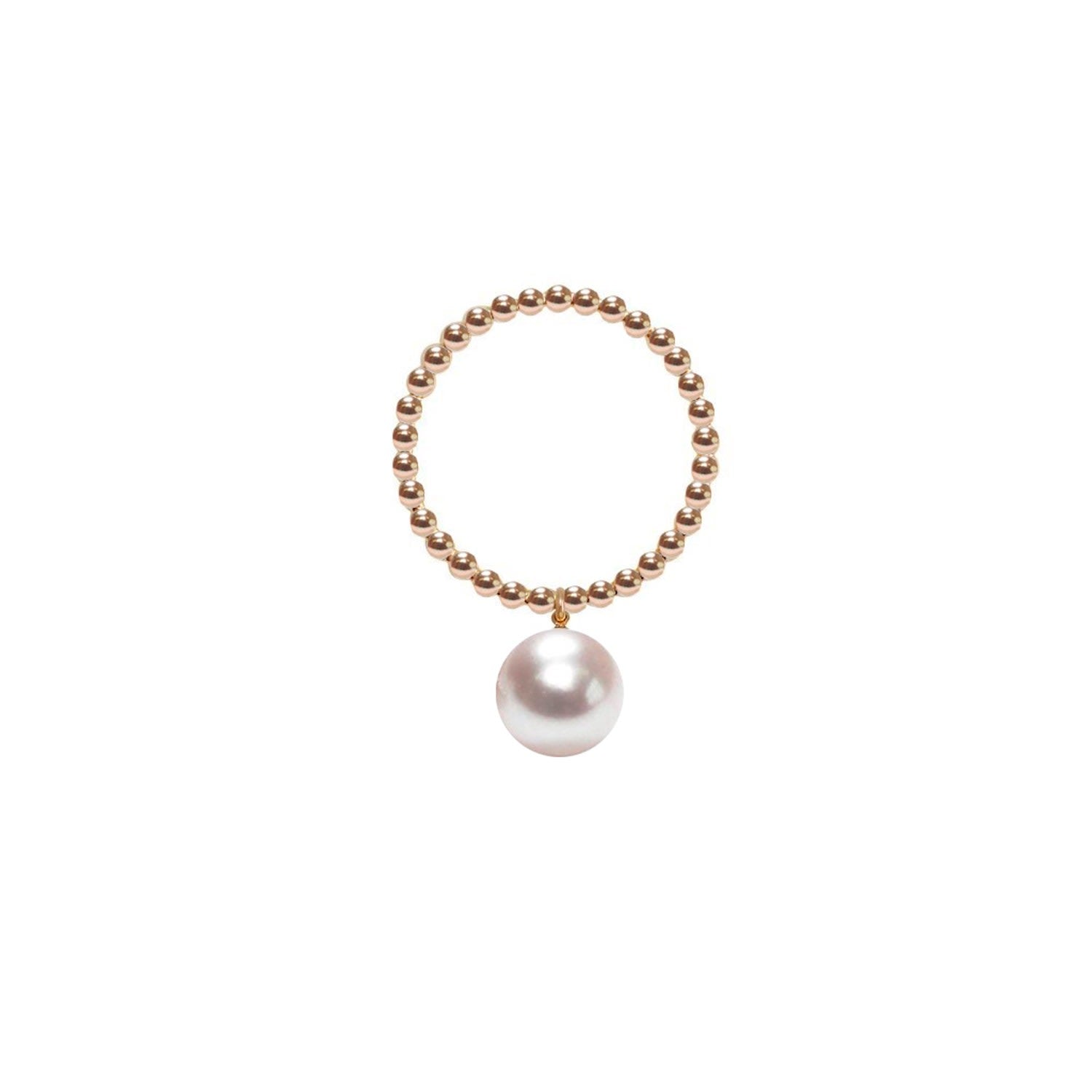 Gold Orb Ring White Pearl