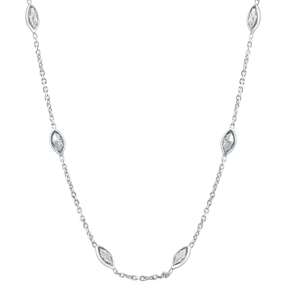 2 Ct Marquise Diamond Station Necklace in 14k White or Yellow Gold 18' Length