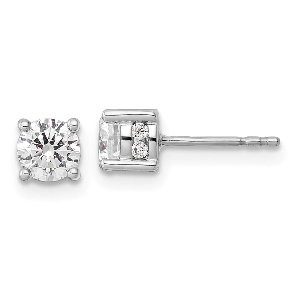 14k White Gold 1 CT Lab Grown Diamond Stud Post Earrings