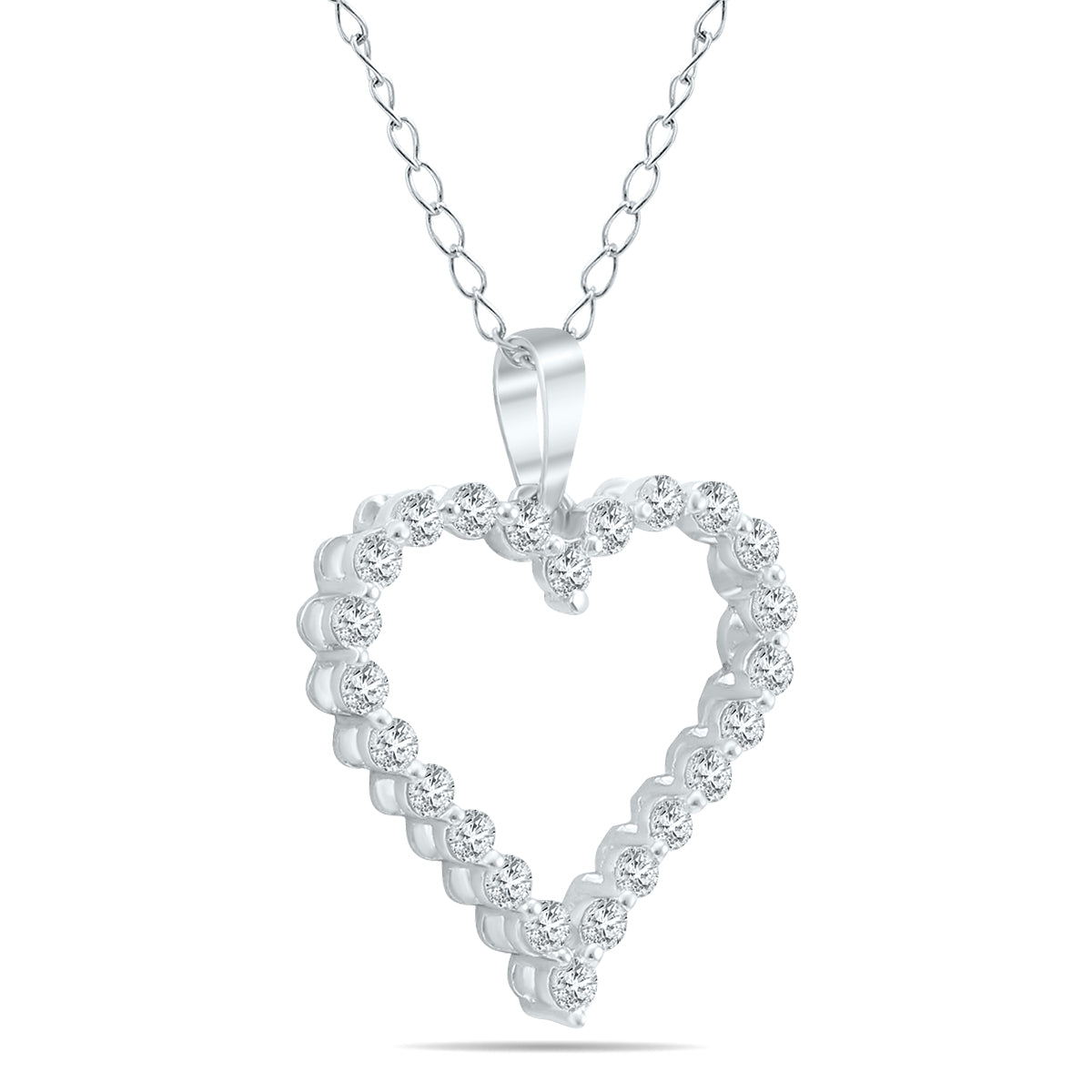 1/4 CTW Diamond Heart Pendant In 14K White Gold