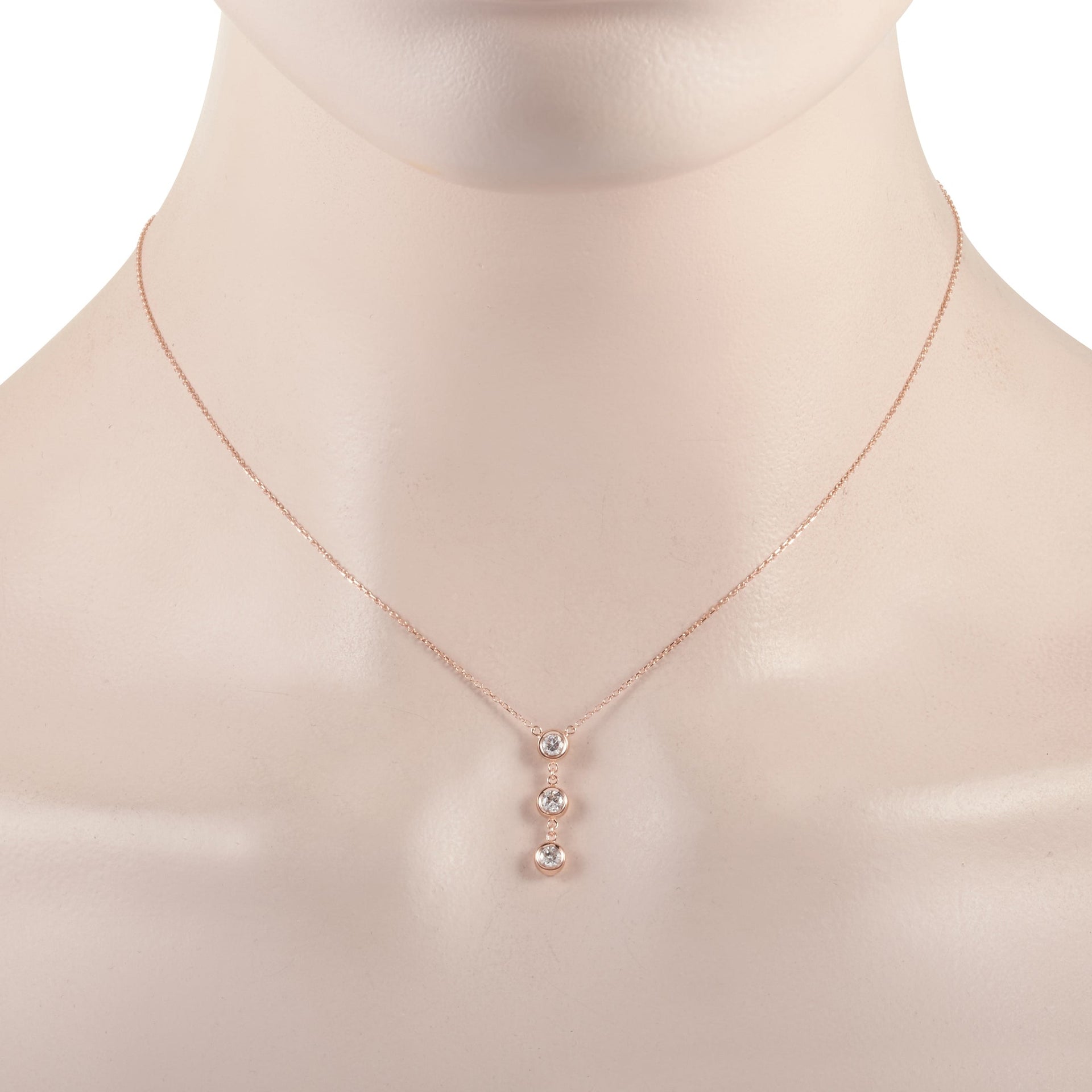 14K Rose Gold 0.35 ct Diamond Pendant Necklace