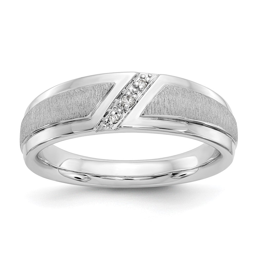 14k White Gold Lab Grown Diamond Wedding Band Ring 0.05ct Clarity- VS Color- D-E