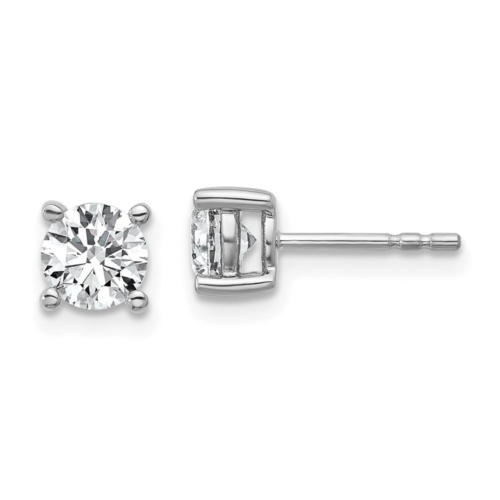 14k White Gold 1 1/10 CT Round Lab Grown Diamond Stud Earrings VS Clarity G-H Color