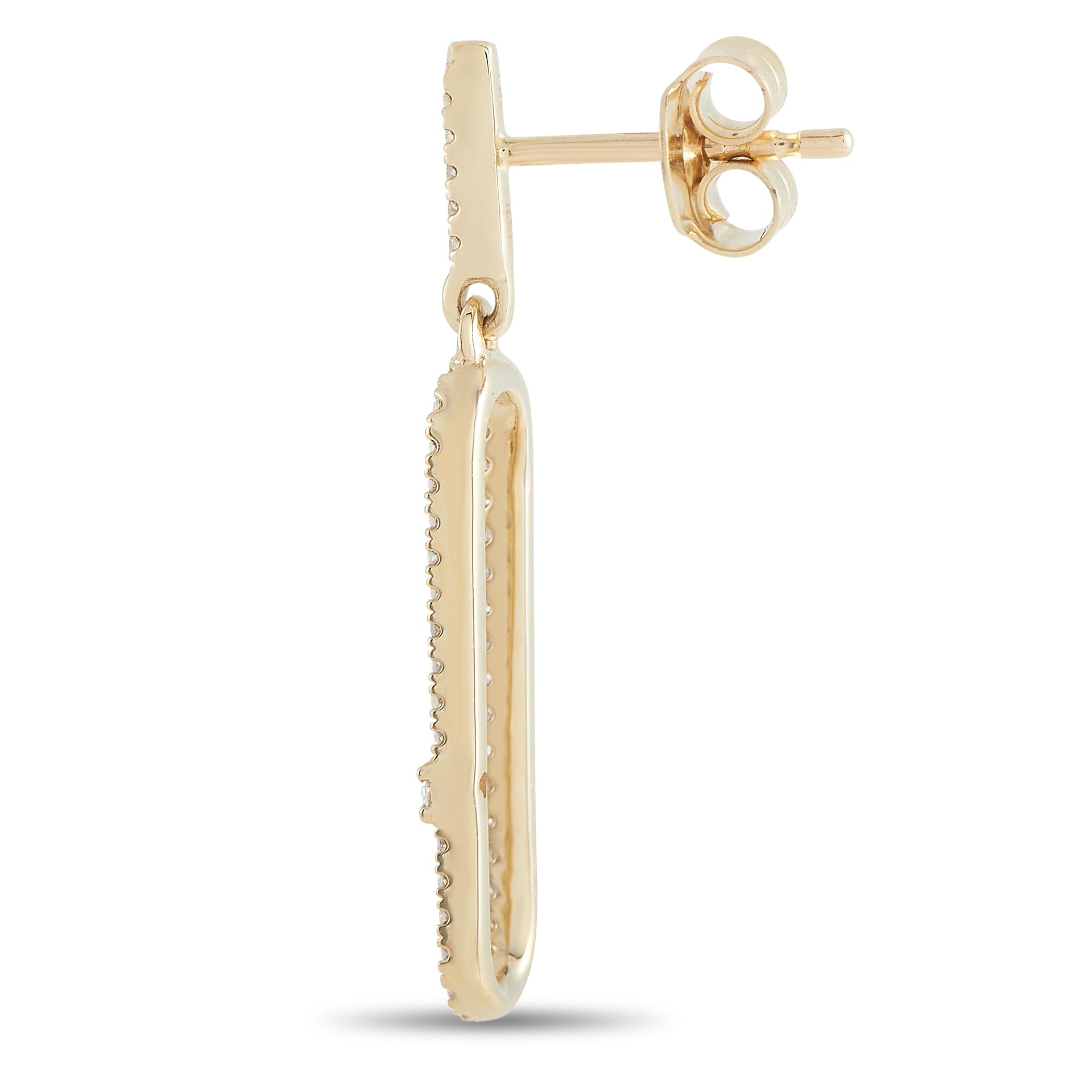 14K Yellow Gold 0.34 ct Diamond Dangle Earrings