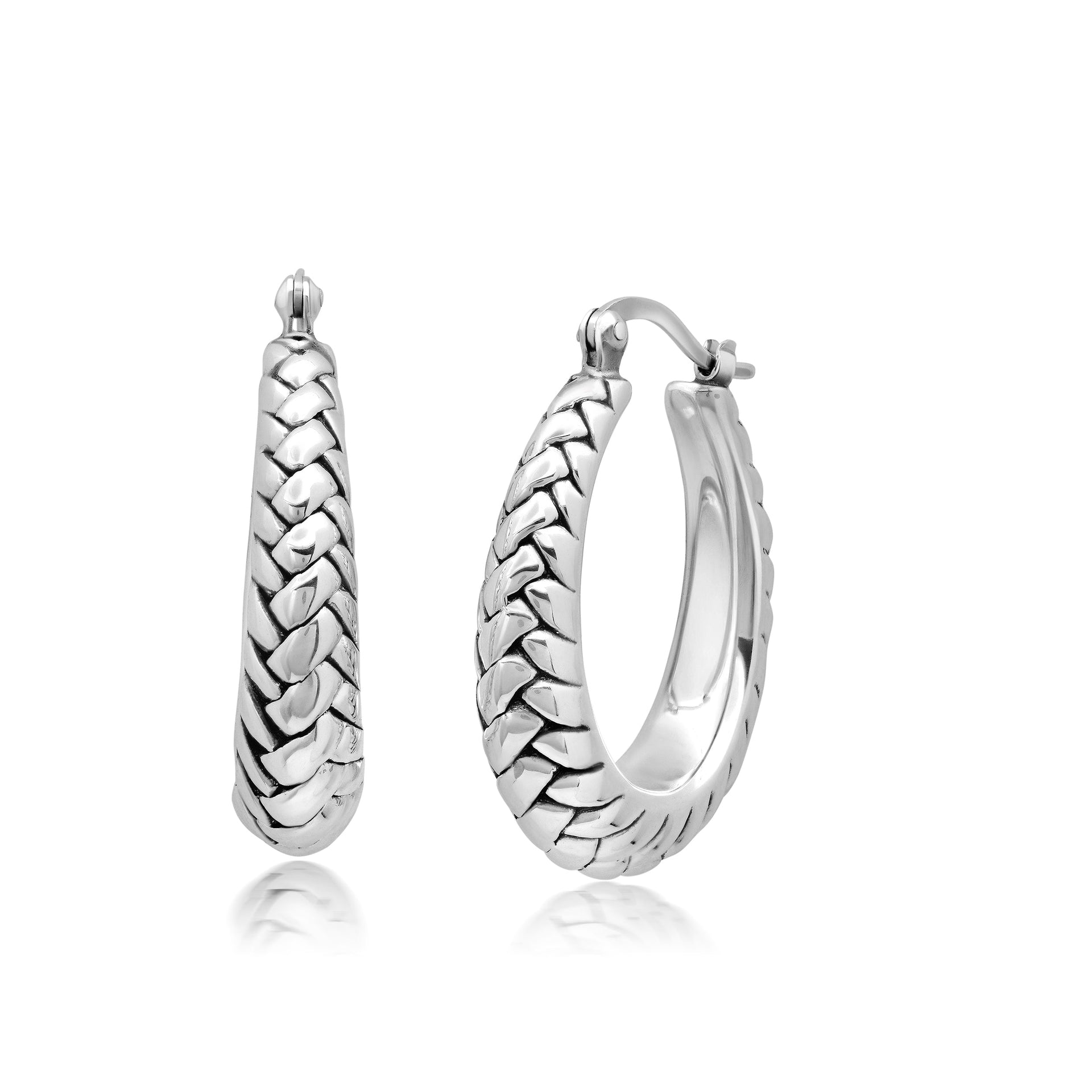 Sterling Silver 24X30X8 MM Hoop Earrings