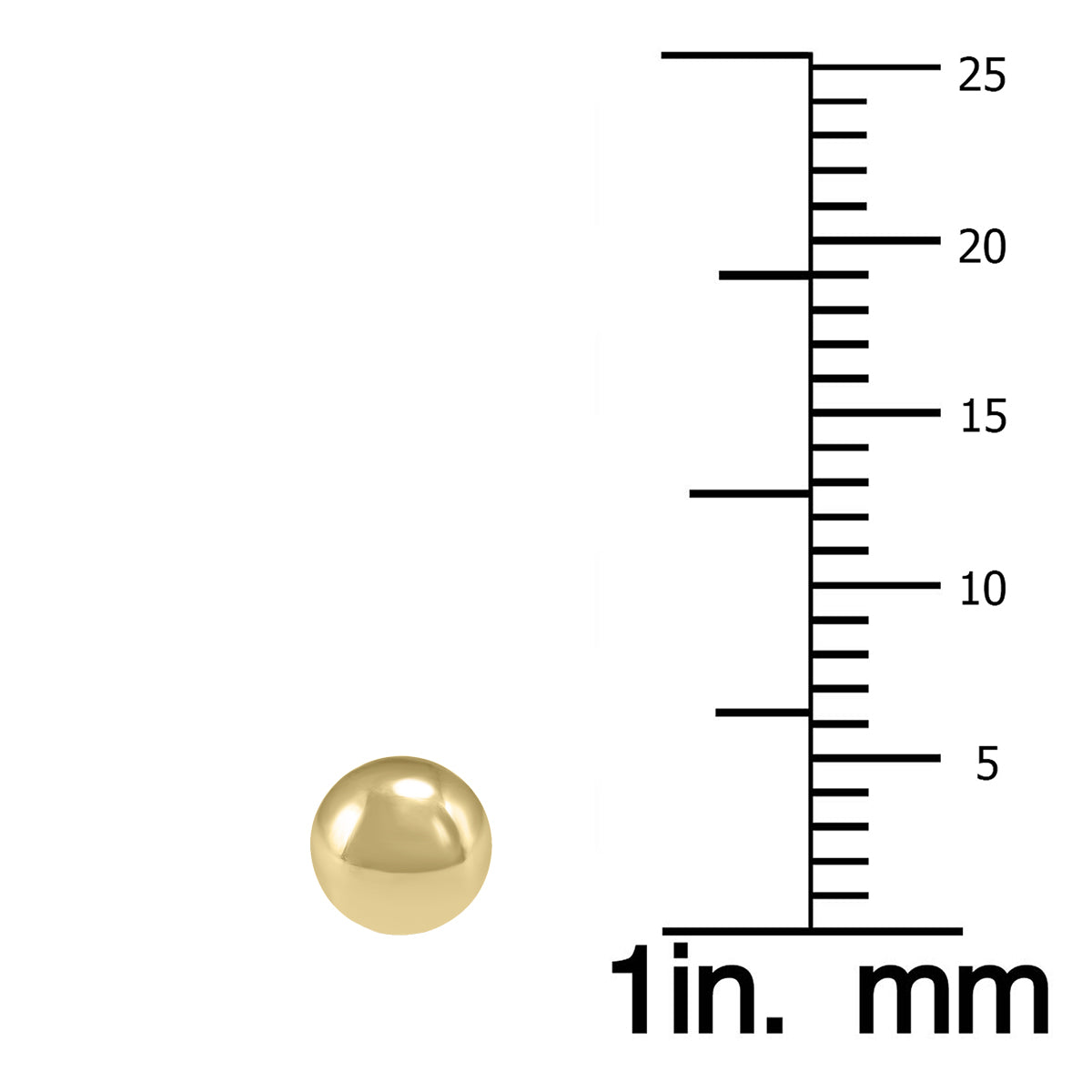 14K Yellow Gold 5mm Button Ball Stud Earrings