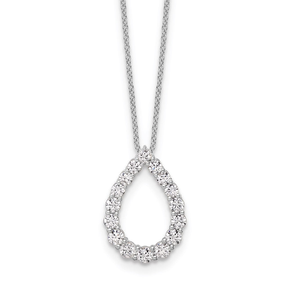 14K 1 CT Lab Grown Diamond Teardrop Pendant Necklace 18'