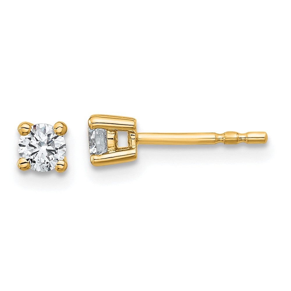 14k Gold 1/3 CT Round Lab Grown Diamond Stud Earrings VS Clarity D-E Color