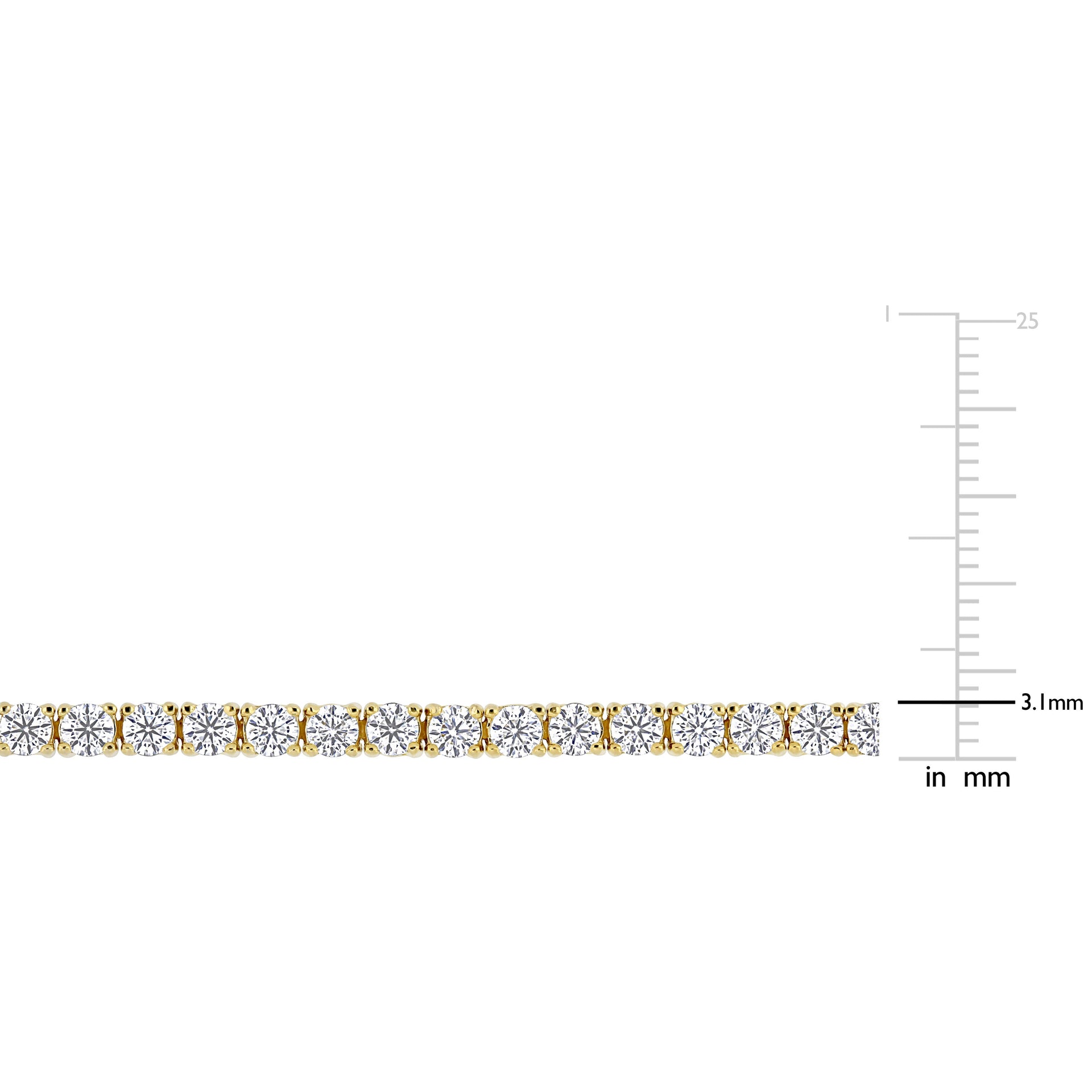 5 1/10 CT DEW Created Moissanite Tennis Bracelet in Yellow Gold Plated Sterling Silver