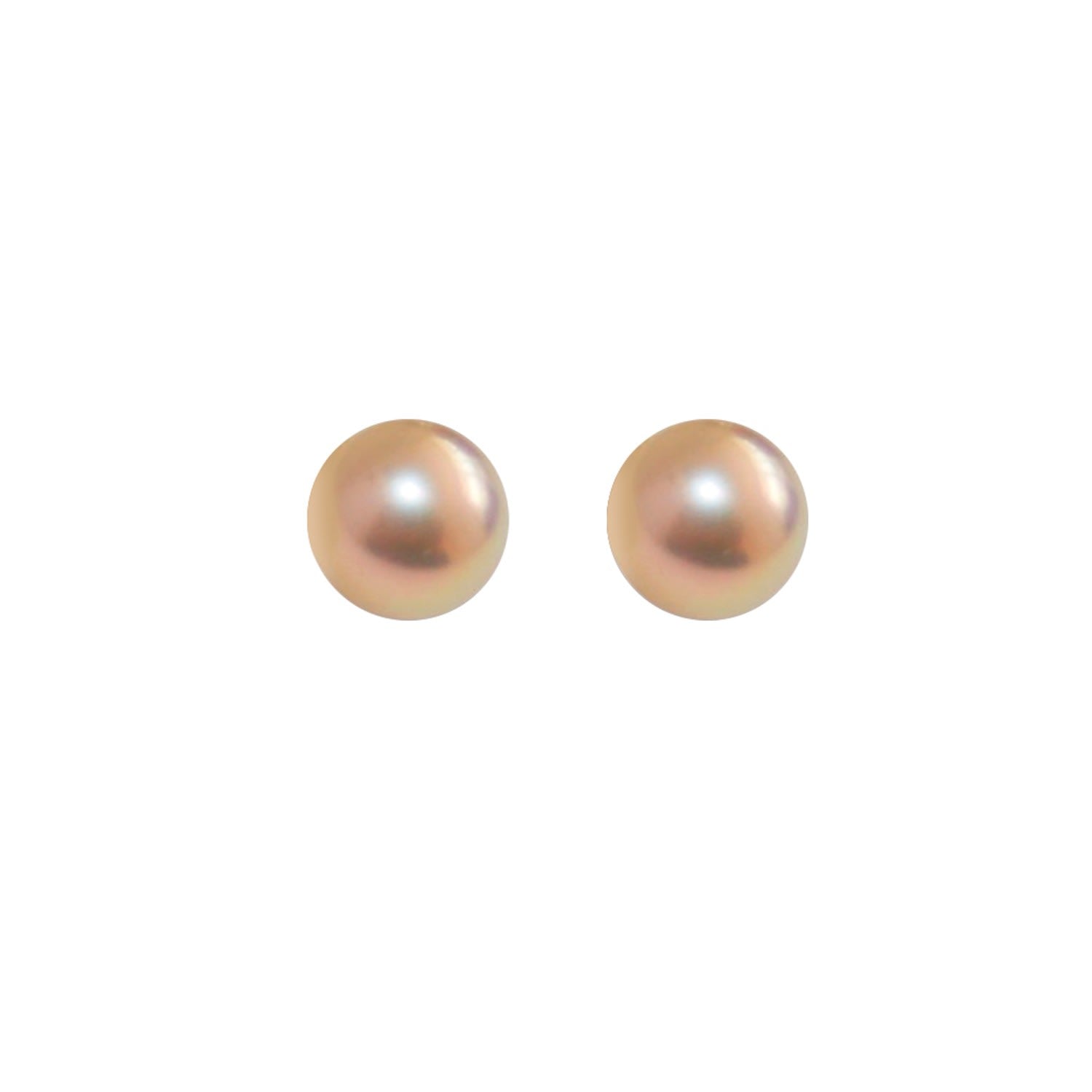 Medium Gold Pearl Stud Earrings - Solid 9Ct Gold