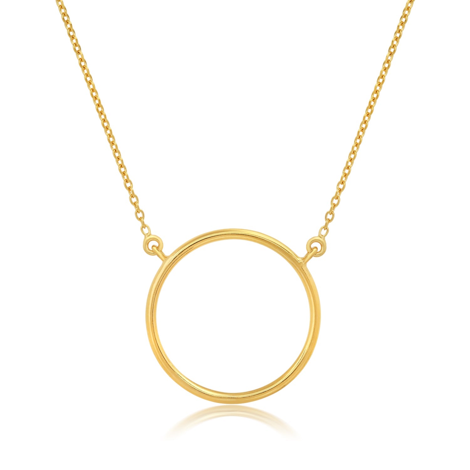 18K Yellow Gold Over Sterling Silver Vermeil Circle Eternity Necklace