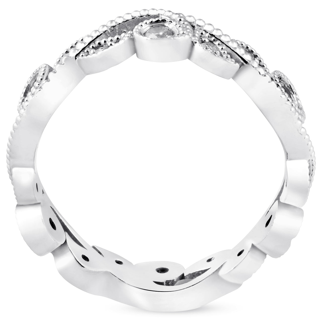 3/8ct Diamond Eternity Ring 14k White Gold Womens Stackable Wedding Band