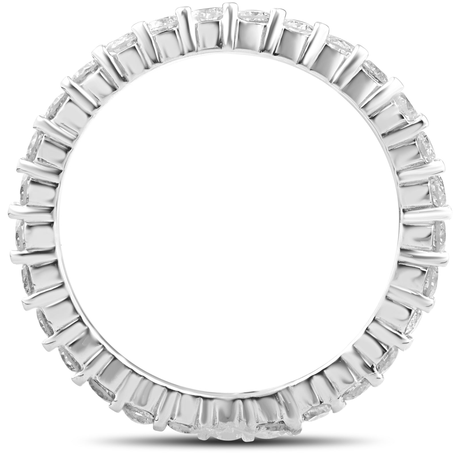 3/4ct Diamond Eternity Wedding Ring 14k White Gold Lab Created