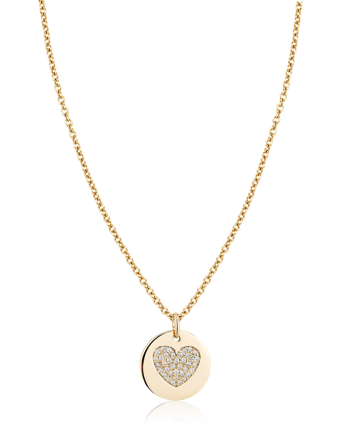 Diamond Disc Heart Necklace