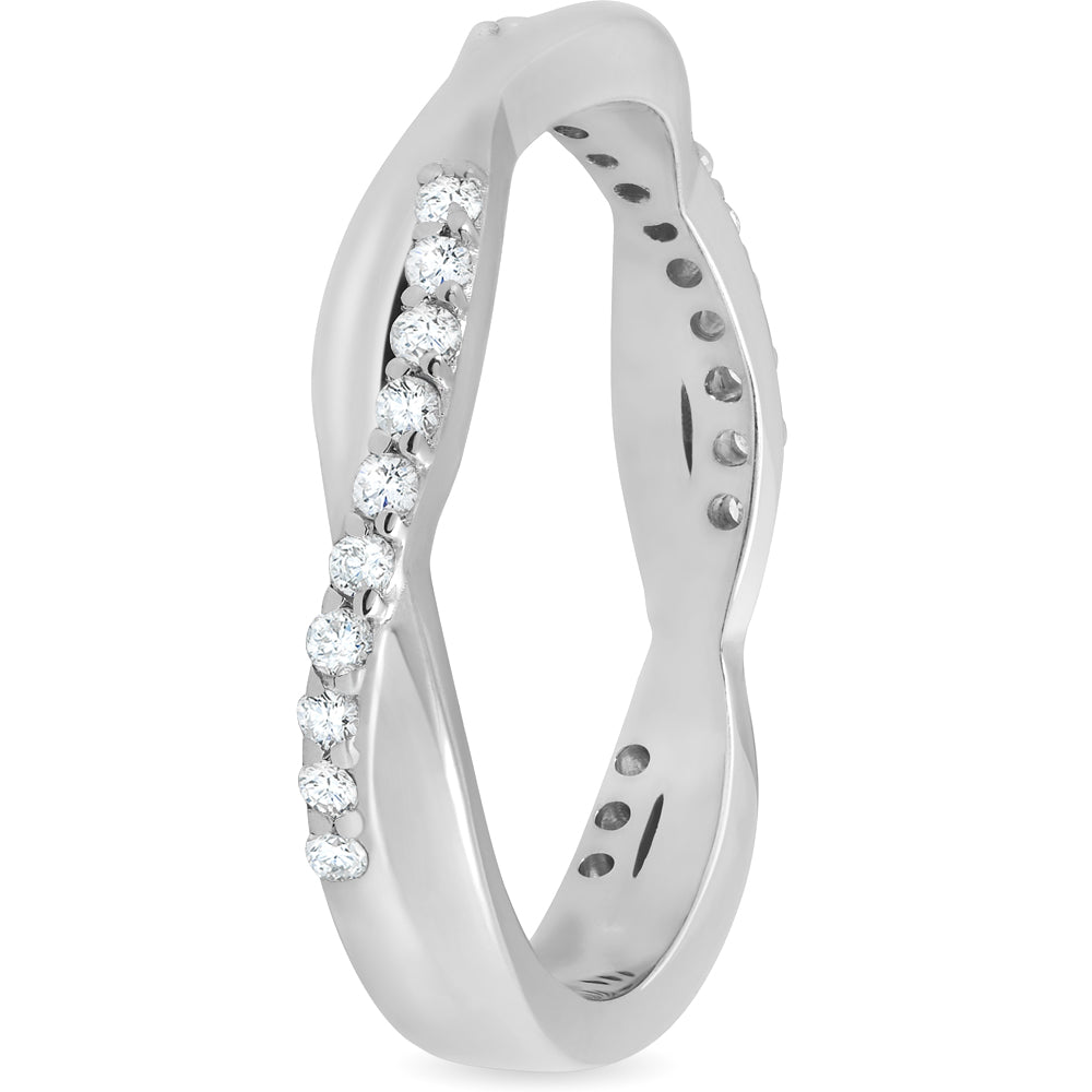 1/4 ct Diamond Twisted Vine Womens Wedding Ring 14k White Gold