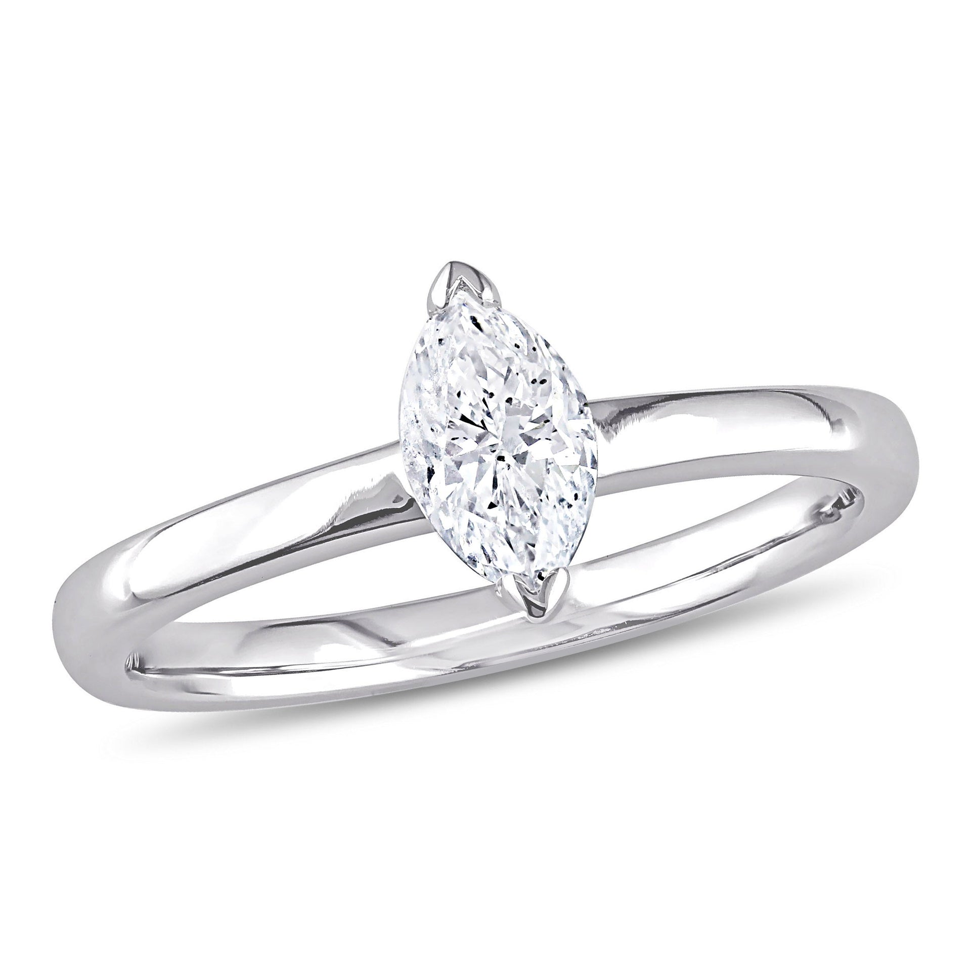 Mimi & Max 1/2ct TW Marquise-cut Diamond Solitaire Engagement Ring 14k White Gold