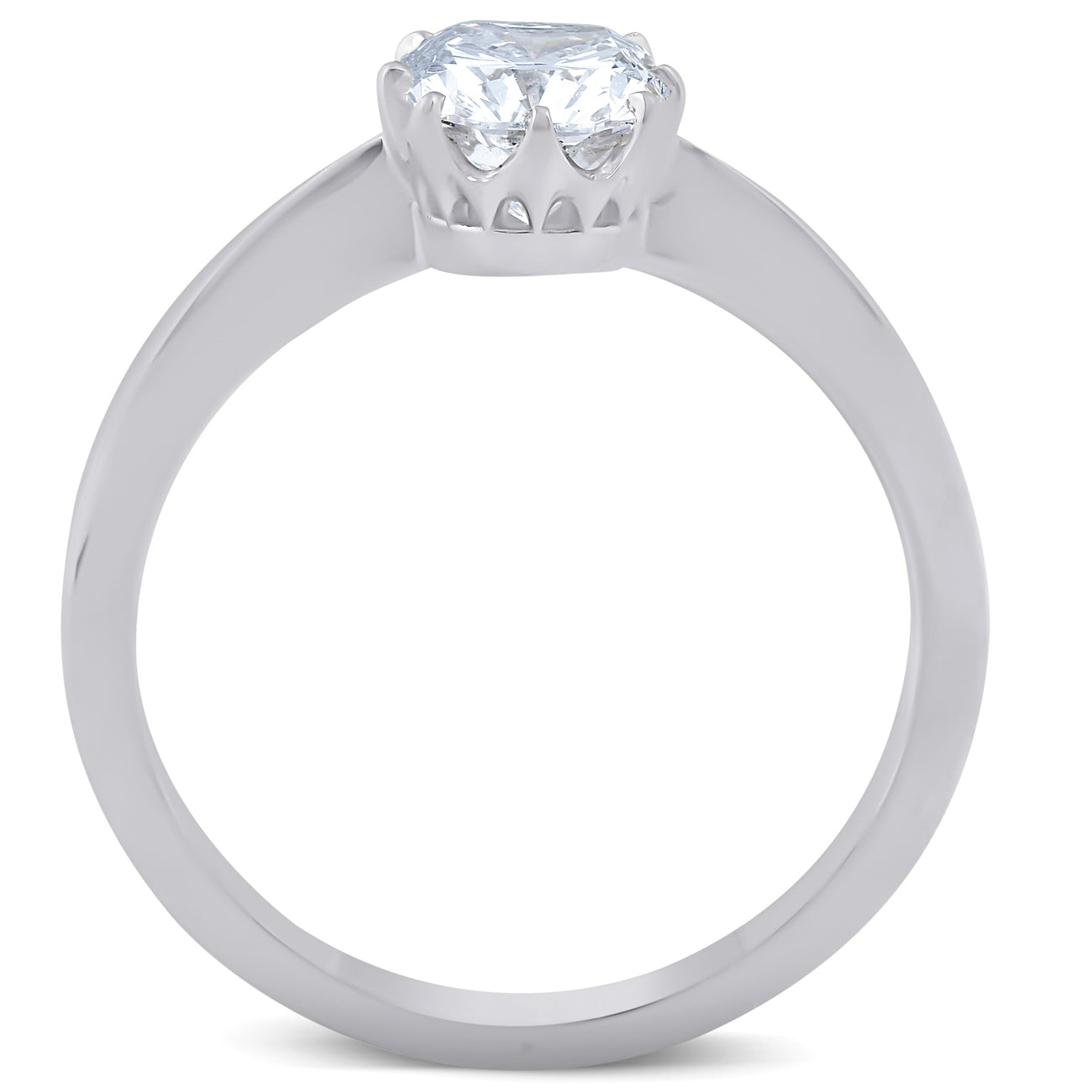 1 Ct Cushion Diamond Solitaire Engagement Ring 14k White Gold