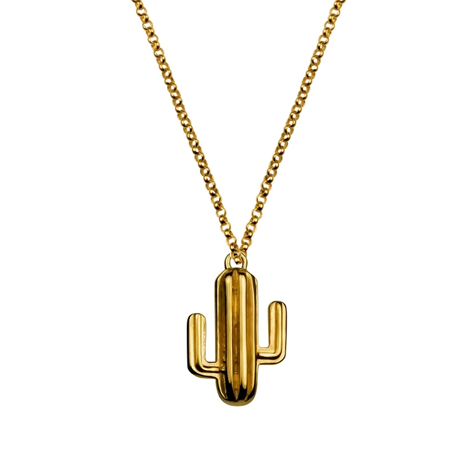 Large Cactus Necklace - Gold
