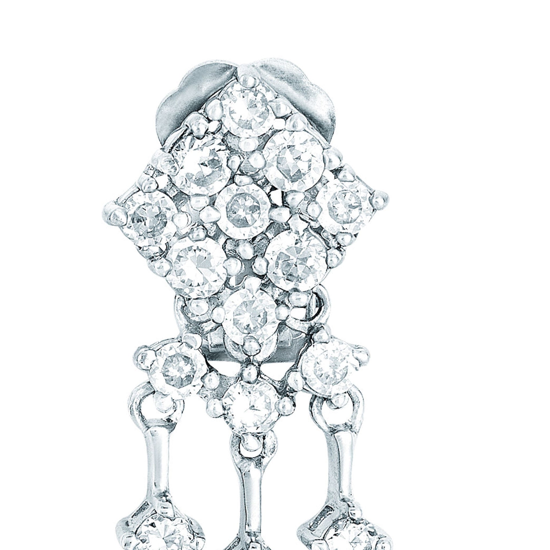 Sterling Silver Cubic Zirconia Chandelier Earrings