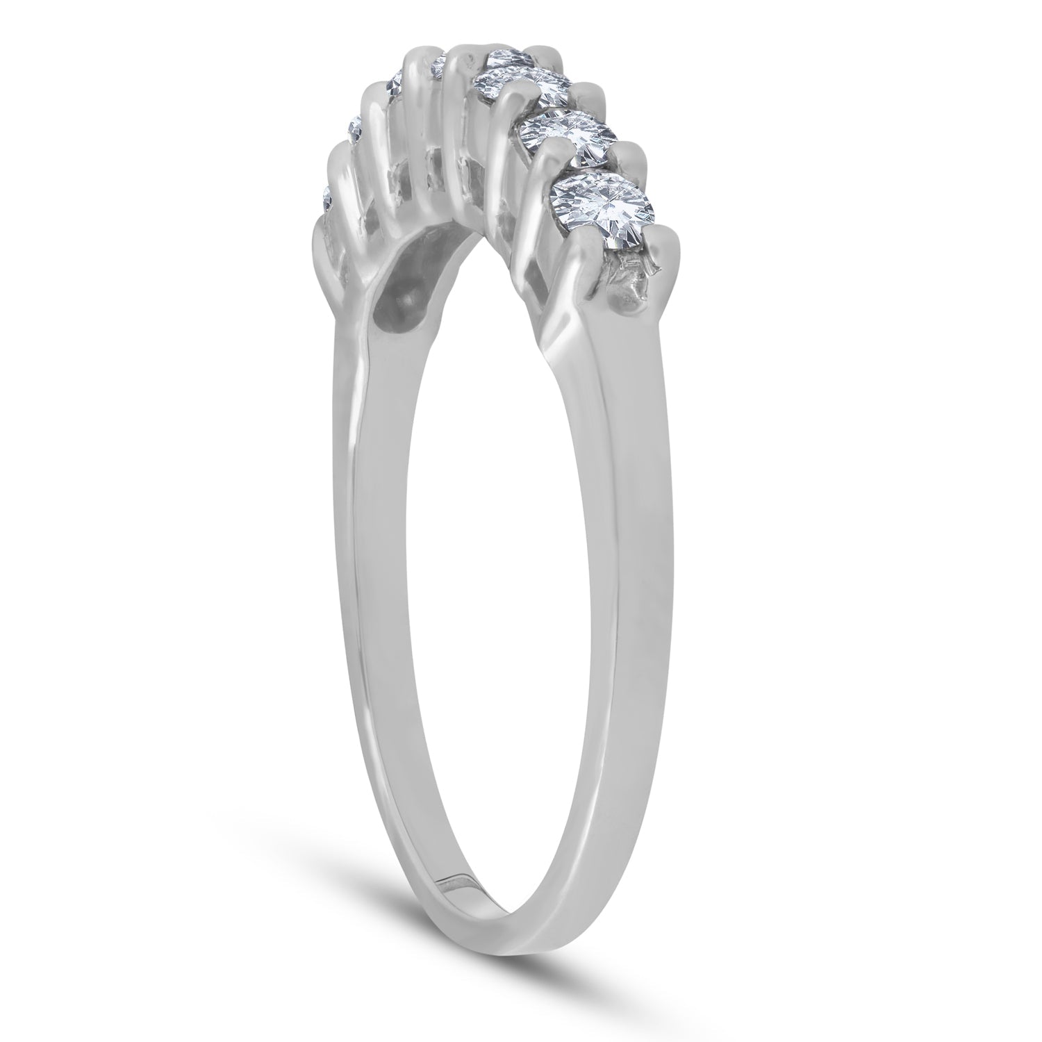 1/2 CT 7-Stone Diamond Wedding Ring 14K White Gold Women's Anniversary Band