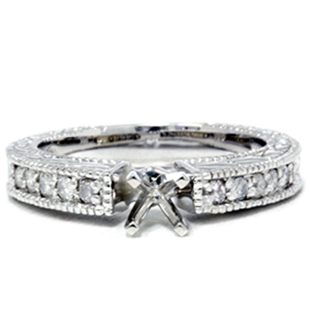 1/4ct Diamond Engagement Antique Like Ring Setting 14K