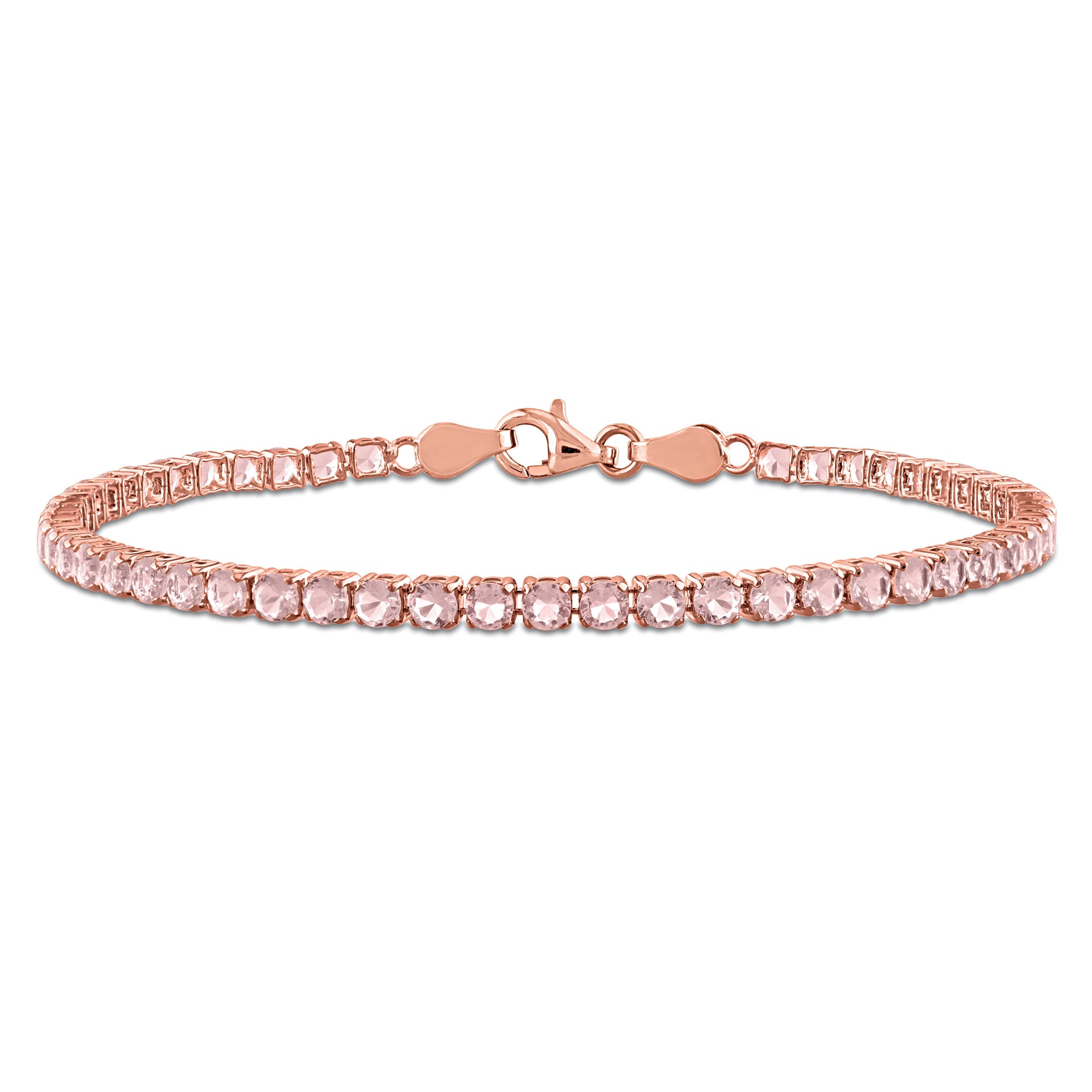 Mimi & Max 5 1/10ct TGW Simulated Morganite Tennis Bracelet Rose Silver-7.25 in