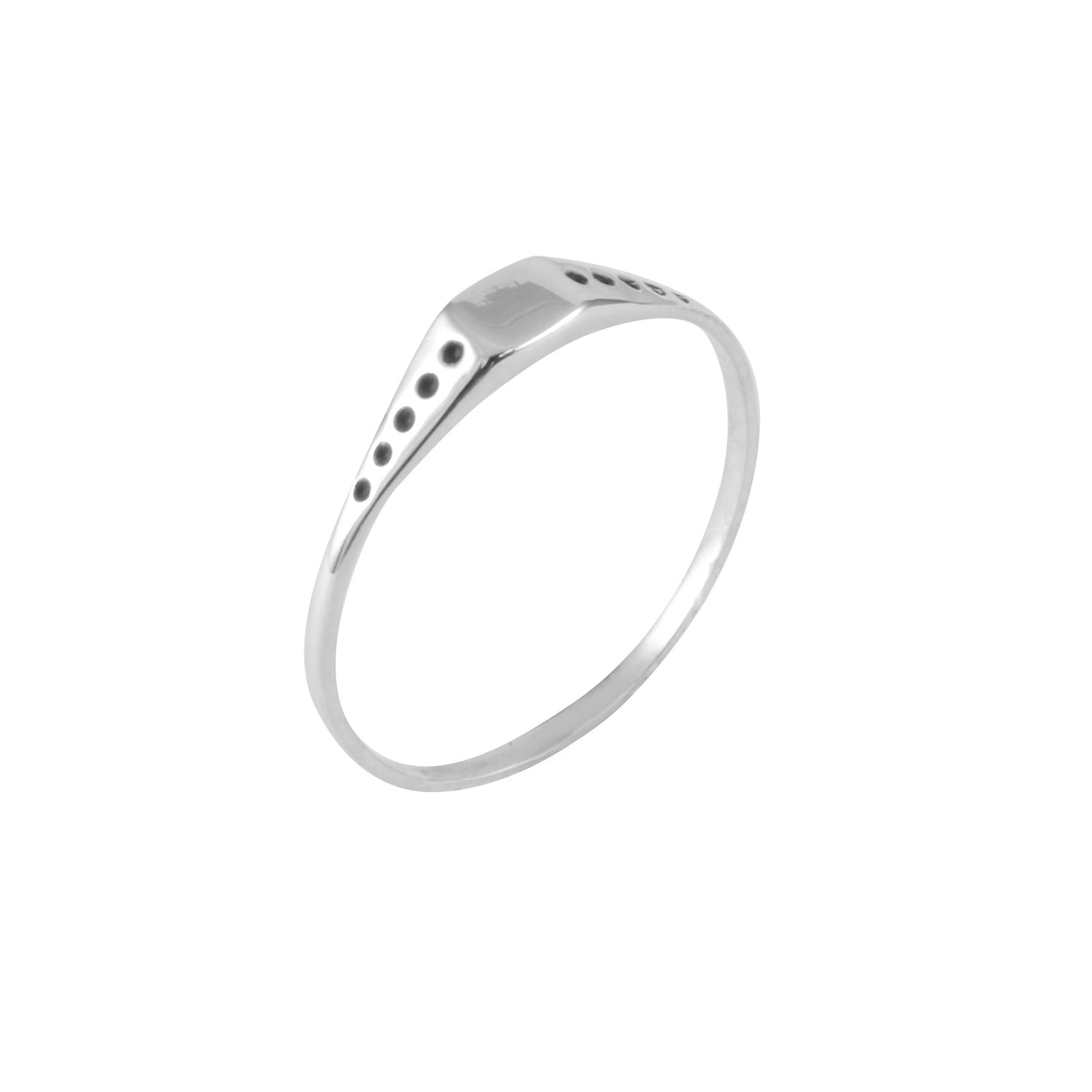 Square Shield Mini Signet Ring - Silver